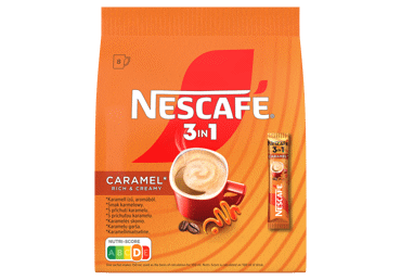 Tirpiosios kavos gėrimas NESCAFE 3IN1, karamelės sk., 128 g