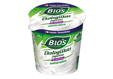 Ekologiškas jogurtas BIOS be laktozės, 3,8% rieb., 125 g