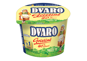 DVARO grietinė, 40 % rieb., 200 g