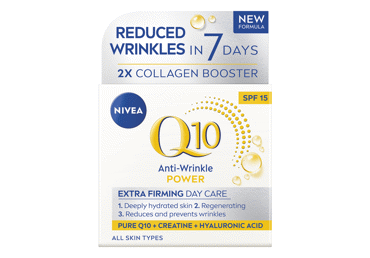 NIVEA Q10 ANTI-WRINKLE POWER STANGRINAMASIS DIENINIS KREMAS SU SPF15, 50 ml