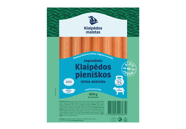 Virtos KLAIPĖDOS pieniškos dešrelės, a. r., 300 g