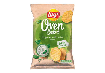 Kepti bulvių traškuč. LAY'S OVEN BAKED, jogurto, žolelių sk., 110 g