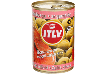 Зеленые оливки ITLV с начинкой из креветок, 300 g