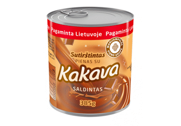 Saldintas sutirštintas pienas su kakava, 385 g