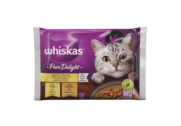 Canned cat food WHISKAS PURE DELIGHT with chicken, 4x85 g, 340 g