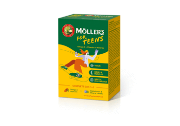 Žuvų taukai MÖLLR’S FOR TEENS 28+28, 56 vnt.