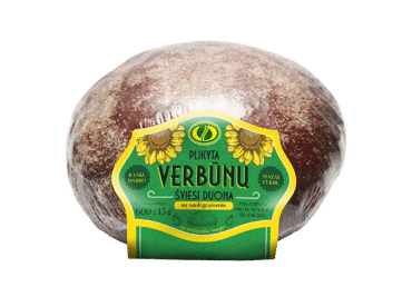 VERBŪNŲ šviesi plikyta duona su saulėgrąžomis, 600 g