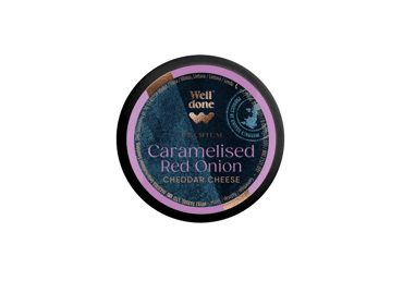 Cheddar cheese WELL DONE PREMIUM with caramelized onion chutney, 48% fat, 200 g