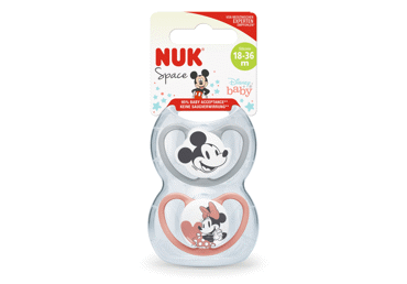 Silikoninis čiulptukas NUK SPACE MICKEY NR. 3, 18-36 mėn., 2 vnt.