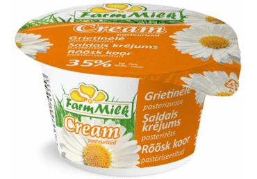 Grietinėlė, 35 % rieb., pasterizuota, 200 ml