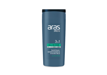 ARAS 3IN1 ŠAMPŪNAS-KONDICIONIERIUS IR DUŠO ŽELĖ 250 ML