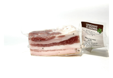 Salted DZŪKŲ pork bacon, a. r., 1 kg