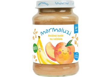Ekologiška persikų, bananų, avižų košė MARMALUZI, 6 mėn,190 g