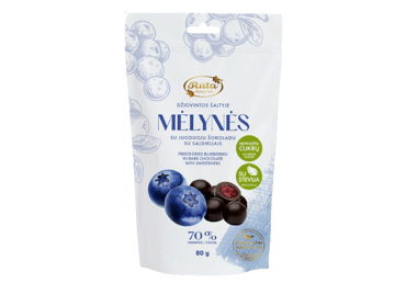 Lyophilized blueberries RŪTA with chocolate and stevia, 80 g