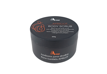 Body sea salt scrub AQUA AMBER, apricot scent, 300 g