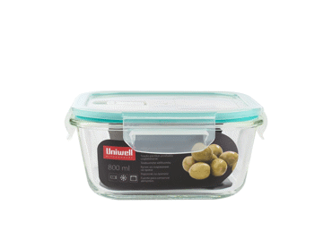 Stiklinis indas maisto produktams laikyti UNIWELL, 800 ml, 1 vnt.