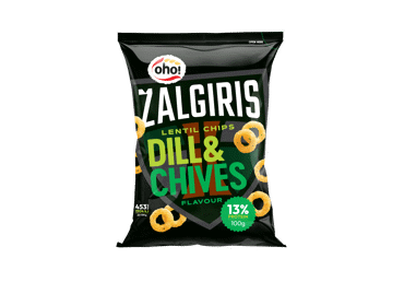 Lęšių traškučiai ŽALGIRIS OHO!, krapų, laiškinių česnakų sk., 100 g
