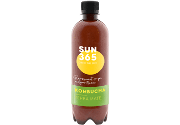 Eko. gazuotas arbatos gėrimas KOMBUCHA YERBA MATE SUN365, 500 ml