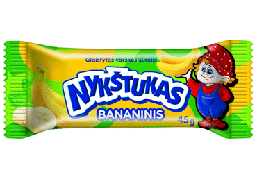 Глазированный творожный сыр NYKŠTUKAS с банановым вкусом, 24,3 % жира, 45 г