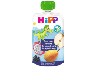 Органическое ягодно-яблочно-грушево-черносмородиновое пюре HIPP, 12+, 100 г