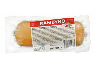 Rūkytas lydytų RAMBYNO sūrių gaminys su kumpiu, 45 % rieb., 250 g