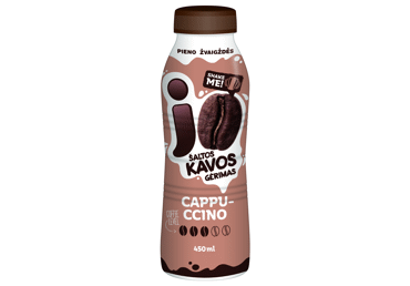 Pieno ir kavos gėrimas CAPPUCCINO, 0,05 % rieb., sterilizuotas, 450 ml