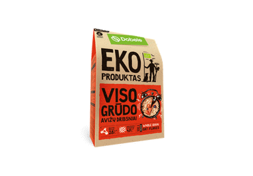 Ekologiški visų grūdų dalių avižiniai dribsniai DOBELE, 500 g