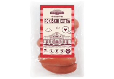 Вареные сосиски ROKIŠKIO EKSTRA, a.r., 500 г