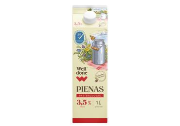 Pienas WELL DONE 3,5 % rieb., 1 l