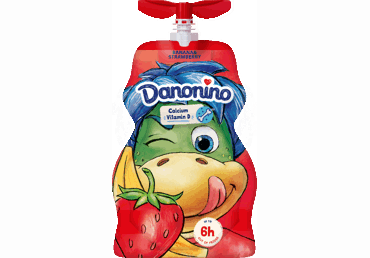 Valgomasis jogurtas DANONKI, braškių, bananų skonio, 2% rieb., 70 g