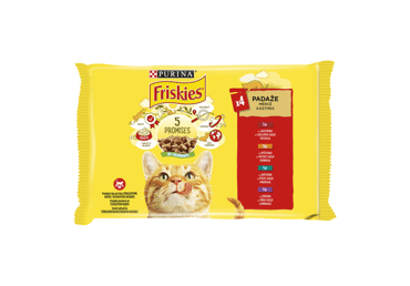Konservuotas kačių ėdalas FRISKIES su jautiena, 4 x 85 g, 340 g