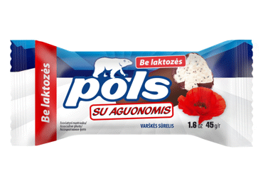 Sūrelis su aguonomis, šokol. gl., be lakt. POLS, 22,8% rieb., 45 g