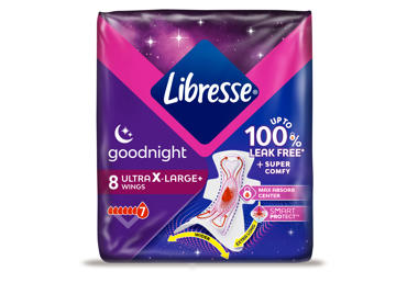 Higieniniai paketai LIBRESSE ULTRA GOODNIGHT EXTRA, 8 vnt.