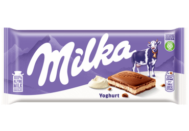 Pieninis šokoladas MILKA su jogurtiniu įdaru, 100 g