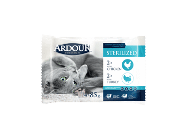 Konservuotas kačių ėdalas ARDOUR su vištiena ir kalakutiena, 340 g