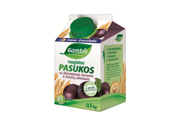 Raugintos GAMTOS pasukos su džiovintomis slyvomis ir ispaninio šalavijo (Salvia hispanica) sėklomis, 0,4 % rieb., 500 g