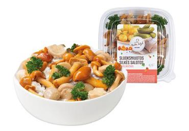 Sluoksniuotos silkės salotos su kelmučiais, 550 g