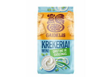 Krekeriai GAIDELIS MINI grietinės ir svogūnų skonio, 72 g
