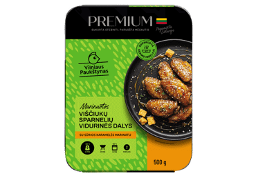 Broiler chicken wing midsections PREMIUM in salty caramel marinade, 500 g