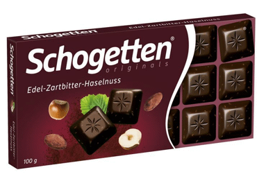 Dark chocolate SCHOGETTEN with hazelnuts, 100 g