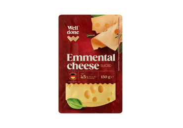 Ementalio sūris WELL DONE (riekelės), 45 % rieb. s. m., 150 g