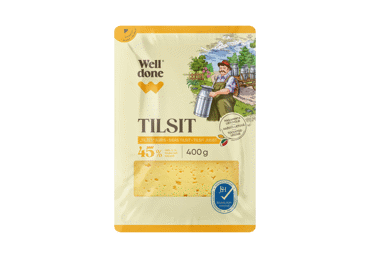 TILŽĖS sūris WELL DONE (riekėlės), 45 % rieb. s. m., 400 g