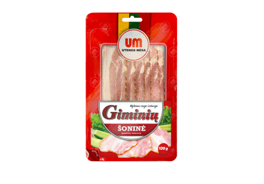 Karštai rūkyta GIMINIŲ šoninė griežinėliais, I r., 120 g