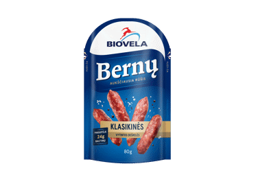 Vytintos BERNŲ dešrelės BIOVELA, aukščiausia rūšis, 80 g