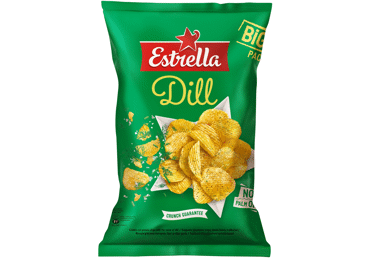 Волнистые картофельные чипсы ESTRELLA с укропом, 180 г