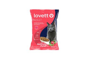Sausas kačių ėdalas LOVETT su lašiša, špinatais, žirneliais, 800 g