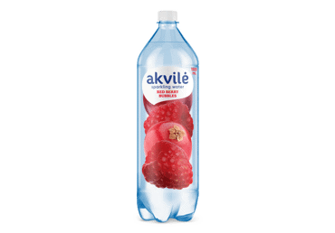 Lightly carbonated table water AKVILĖ, red berry flavored, 1.5 l