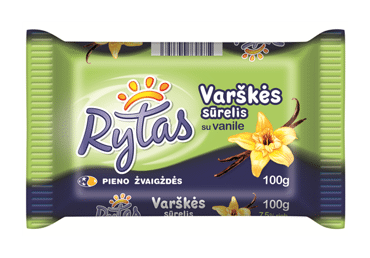 Saldus varškės sūrelis RYTAS su vanile, 7,5 % rieb., 100 g