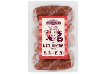 Mažai rūkytos ROKIŠKIO MĖSINĖS dešrelės, a. r., 550 g