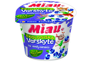 Ekologiška varškytė MIAU su mėlynėmis, 6 % rieb., 100 g